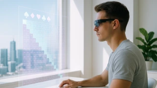A focused poker player using a GTO-based strategy interface, analyzing optimal moves.