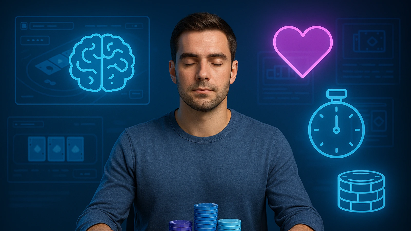 Poker player using mindfulness for focus