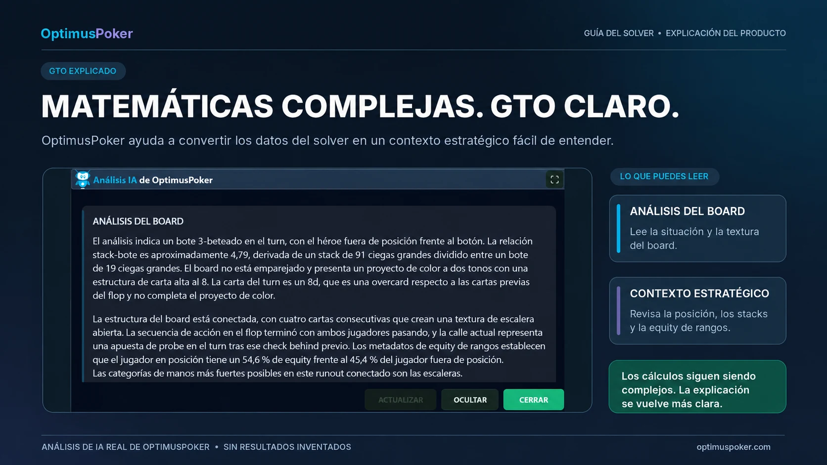 Solver GTO y análisis con IA de OptimusPoker